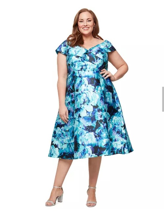 Alex Evenings Dresses & Skirts - NWT Alex Evenings Blue Floral Fit & Flare Cocktail Dress Size 14 MSRP $199